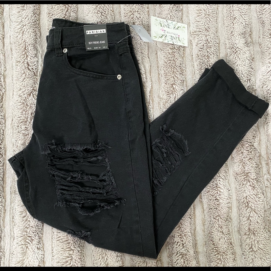 Nwtblack Destroyed Boyfriend Jeans